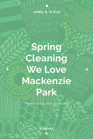 Spring cleaning in Mackenzie park Pinterest Design Template