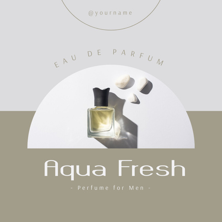 Aqua Fragrance for Men Instagram AD Design Template