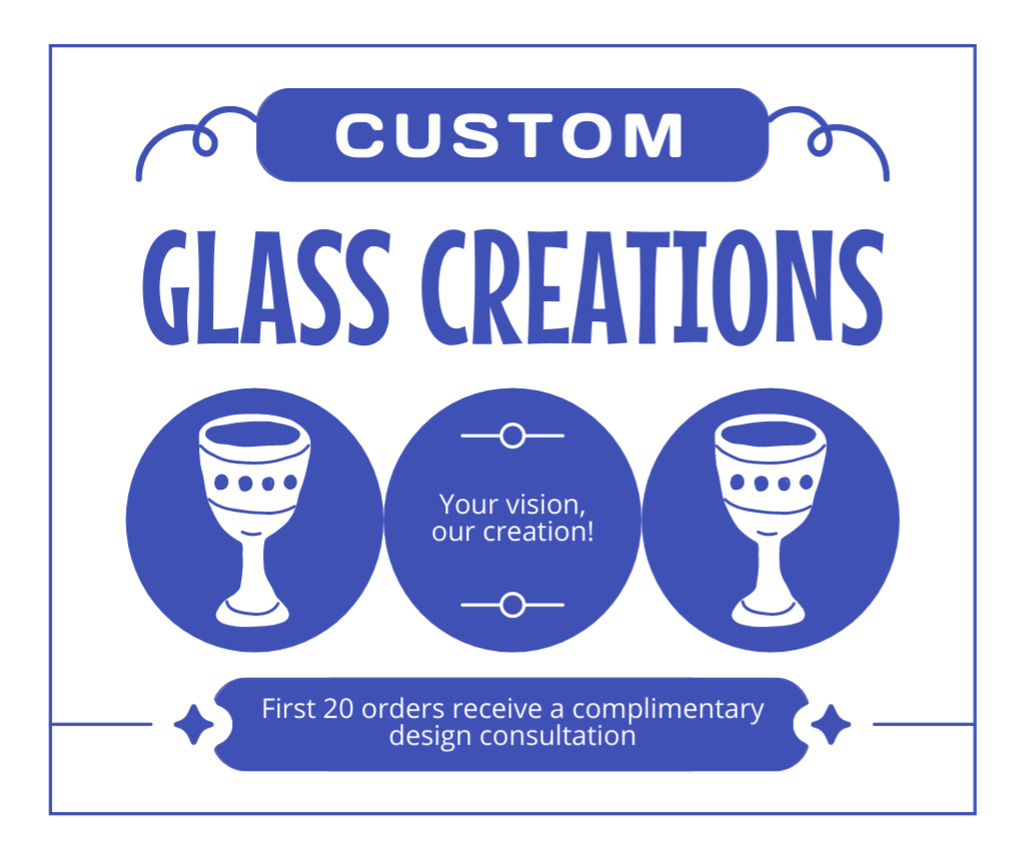 Plantilla de diseño de Complimentary Consultations And Customized Glass Creations Facebook 