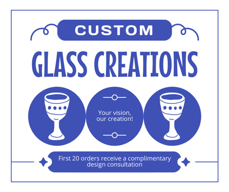 Modèle de visuel Consultations gratuites et créations de verre personnalisées - Facebook