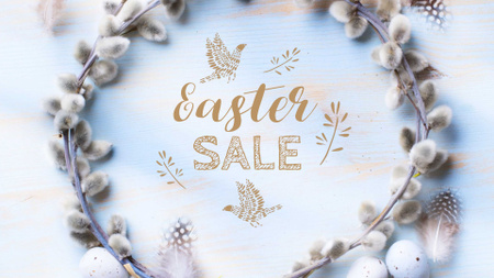 Platilla de diseño Easter Greeting with willow wreath Full HD video