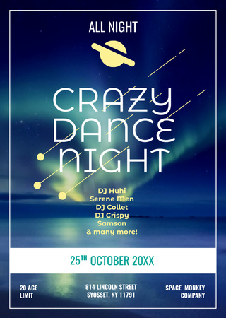 Party Invitation on Night Sky Flyer A6 Design Template