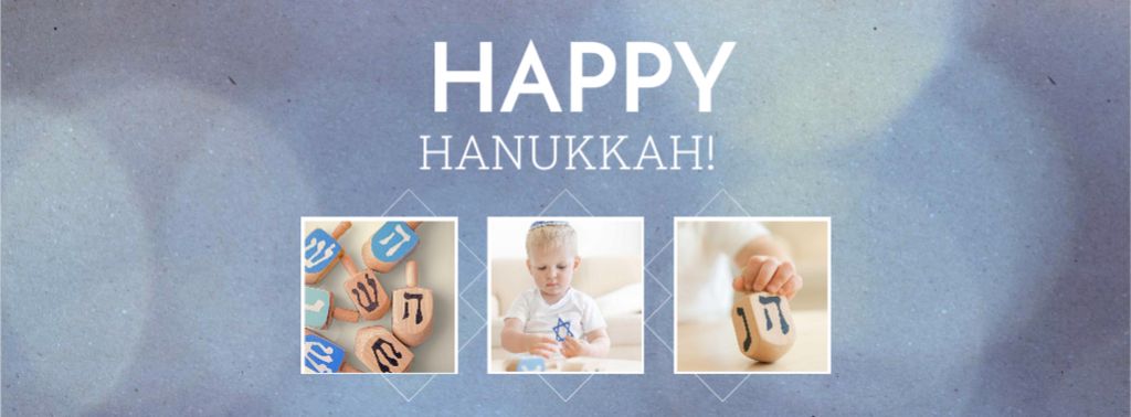 Happy Hanukkah Holiday Greeting Facebook coverデザインテンプレート
