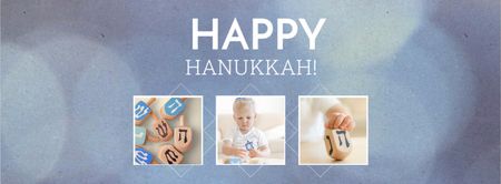Happy Hanukkah Holiday Greeting Facebook cover Design Template