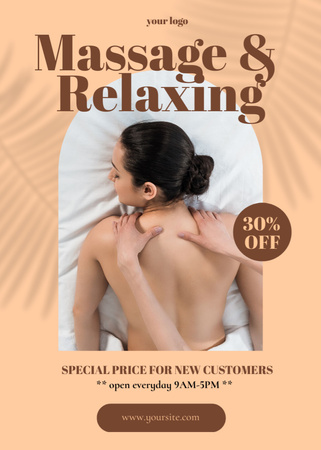 Designvorlage Relaxing Back Massage Discount für Flayer