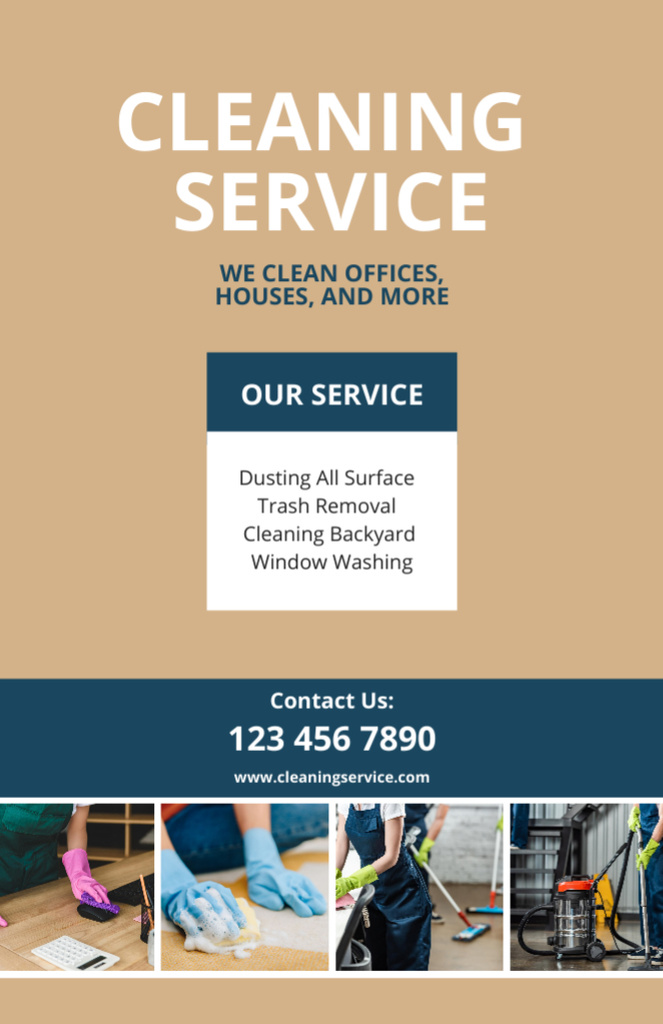 Cleaning Services Advertising Flyer 5.5x8.5in Design Template
