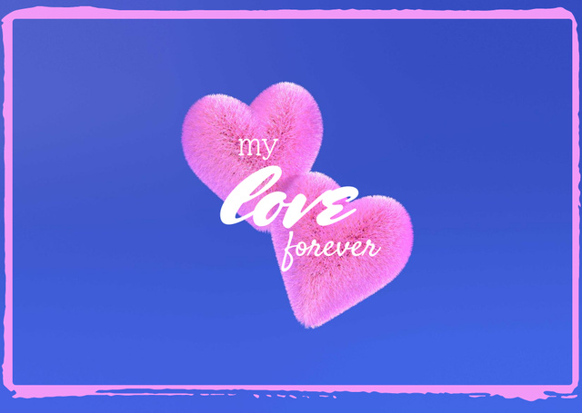 Cute Love Phrase with Pink Hearts Card – шаблон для дизайна