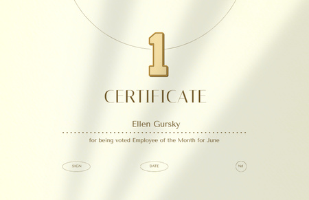 Employee of Month Award Certificate 5.5x8.5in tervezősablon