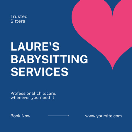 Advertisement for Babysitting Service Instagram tervezősablon