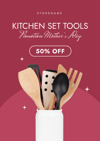 Offer of Kitchen Tools on Mother's Day Flayer Tasarım Şablonu