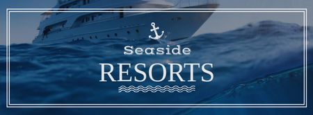 Designvorlage Seaside Resorts Werbeschiff im Meer in für Facebook cover