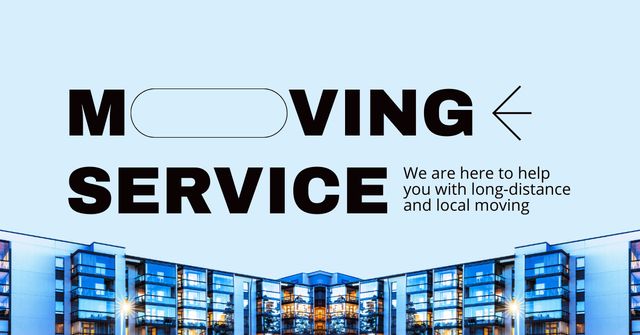 Template di design Ad of Moving Services with Modern Buildings Facebook AD