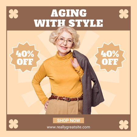 Designvorlage Fashionable Outfit With Discount For Seniors für Instagram
