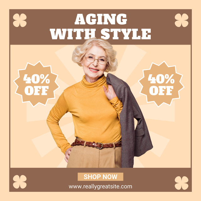 Fashionable Outfit With Discount For Seniors Instagram Πρότυπο σχεδίασης
