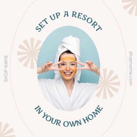Beautiful Woman with Mask on Face Instagram Design Template