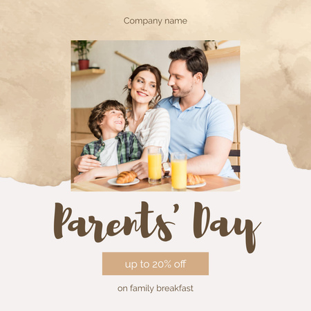 Happy Family at Home Instagram Design Template