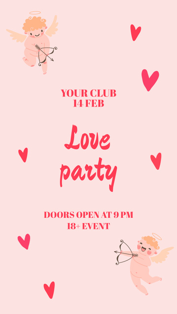 Valentine's Day Party Announcement Instagram Video Story Πρότυπο σχεδίασης