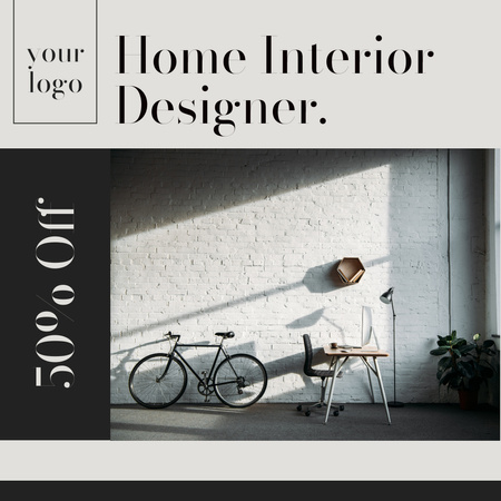 Designvorlage Loft Interior Design Project Discount für Instagram AD