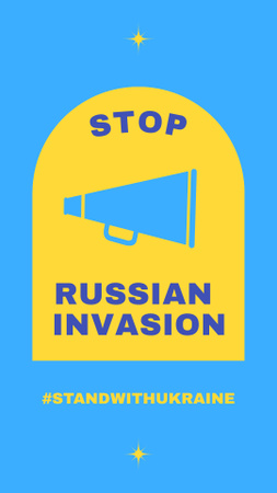Ontwerpsjabloon van Instagram Story van Loud Speaker for Call to Stop Russian Invasion