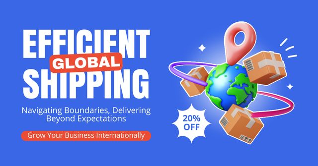 Efficient Global Shipping Facebook AD Πρότυπο σχεδίασης