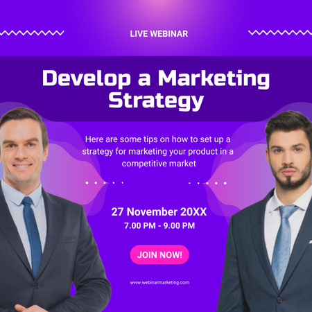 webinar Develop a Marketing Strategy Instagram Design Template