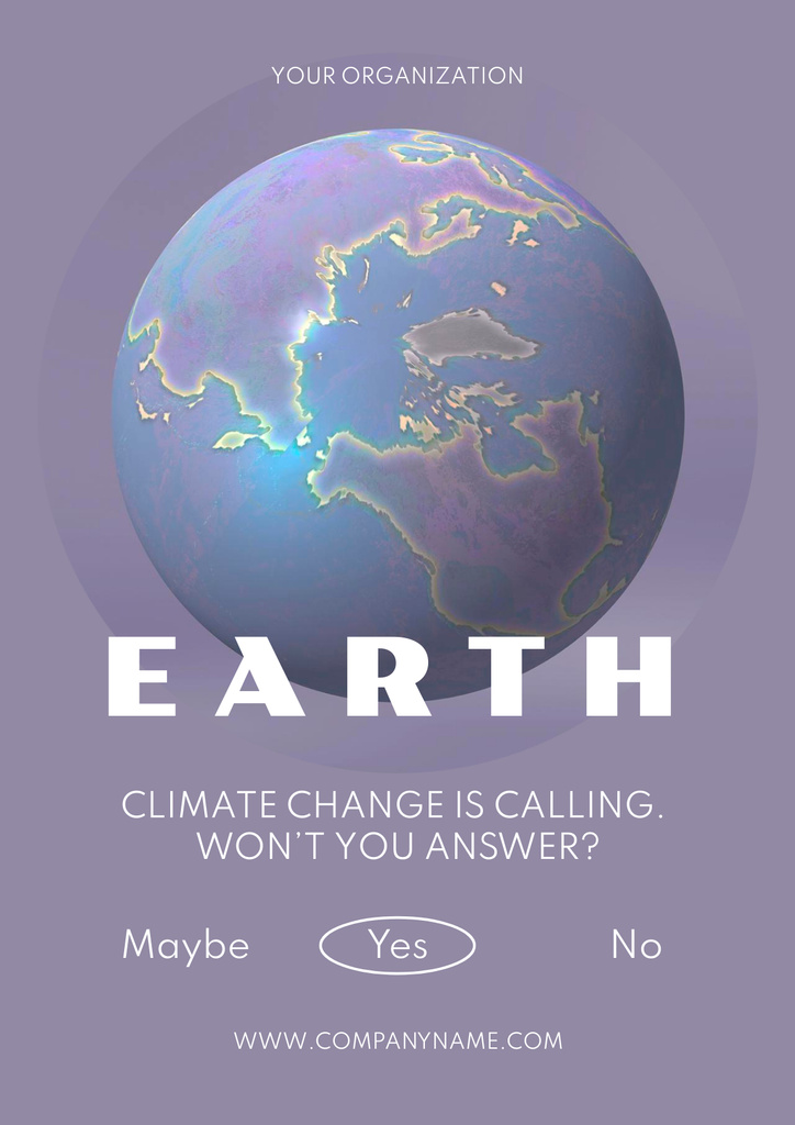 Earth Protection and Climate Saving Poster Design Template