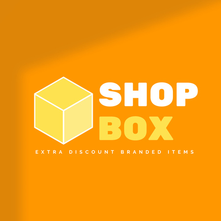 Store Emblem with Box Logo Design Template