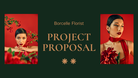 Proposta de projeto de floricultura profissional com descrição Presentation Wide Modelo de Design