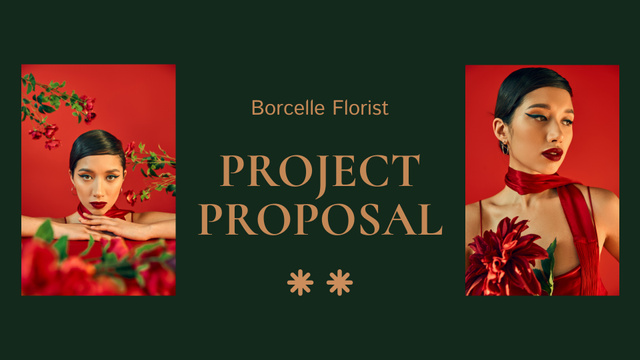 Professional Floristry Project Proposal With Description Presentation Wideデザインテンプレート