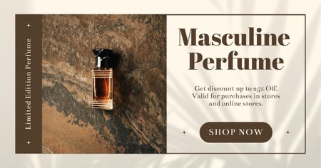 Masculine Fragrance Announcement Facebook AD tervezősablon