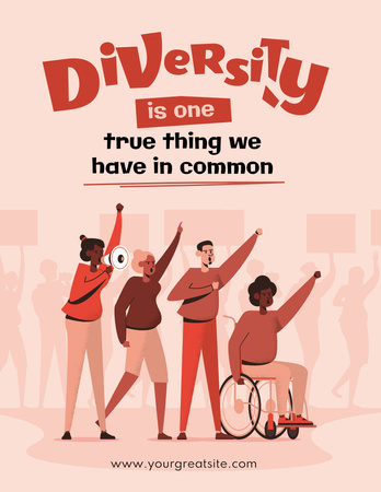 çeşitlilikle ilgili ilham verici ifadeler Poster 8.5x11in Tasarım Şablonu
