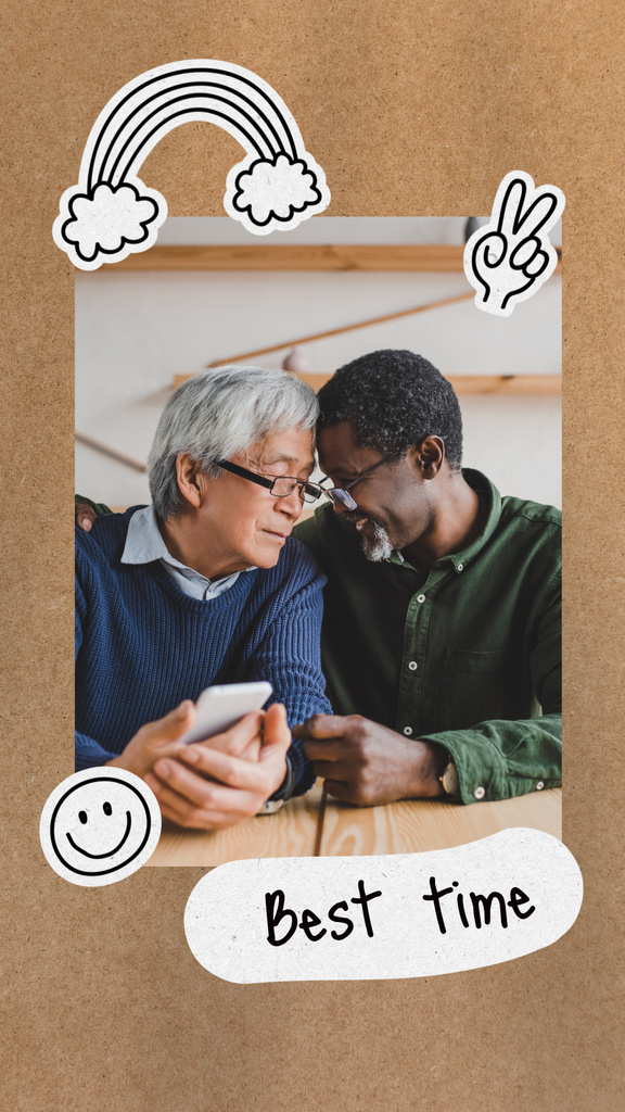 Best Time Together Senior Gay Couple Instagram Story Design Template