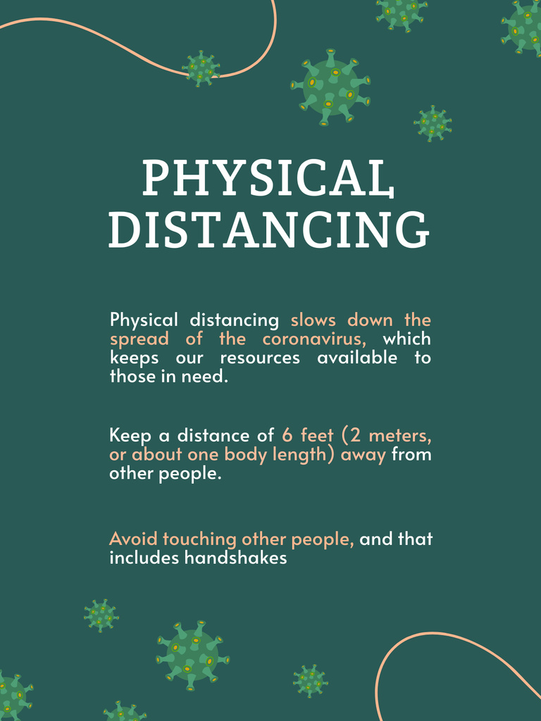 Motivation of Social Distancing during Virus Pandemic Poster US – шаблон для дизайну