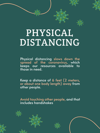 Modèle de visuel motivation de la distanciation sociale pendant une pandémie - Poster US
