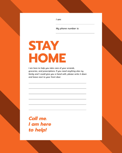 Notice for Elder People about Staying Home Poster 16x20in Tasarım Şablonu