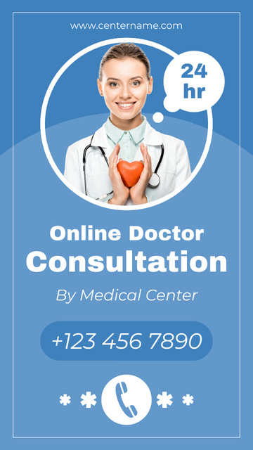 Service of Online Doctor's Consultation Instagram Story Πρότυπο σχεδίασης