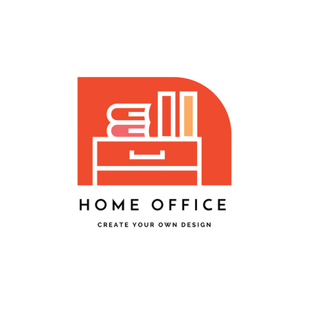 Services of Home Office Design Animated Logo Šablona návrhu