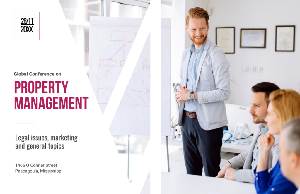 Exciting Property Management Conference Announcement Flyer 5.5x8.5in Horizontal – шаблон для дизайна
