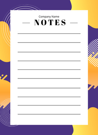 Purple and Yellow Daily List Notepad 4x5.5in Design Template