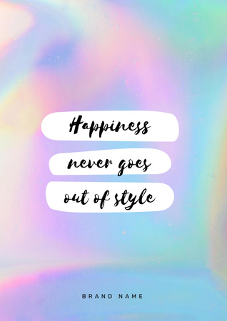 Template di design Happiness Quote on blue pattern Poster