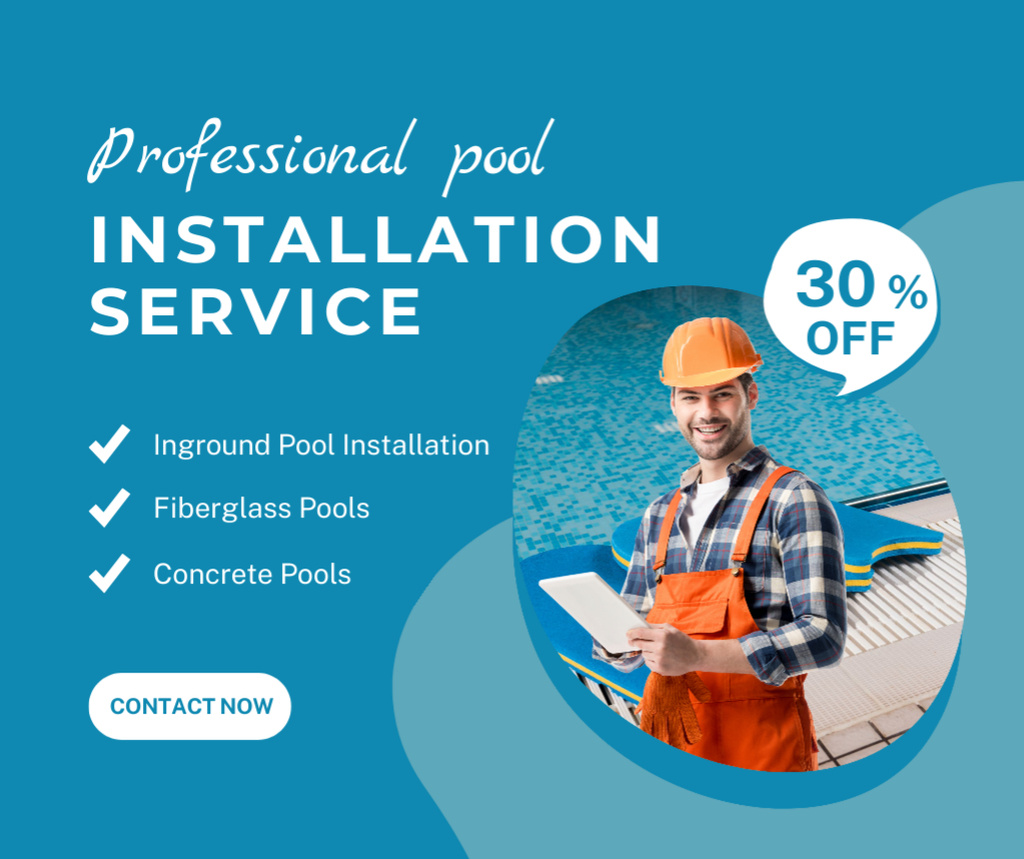 Modèle de visuel We Offer Discounts on Professional Pool Maintenance - Facebook