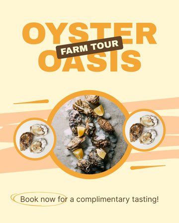 Ad of Tour στο Oyster Farm Instagram Post Vertical Πρότυπο σχεδίασης