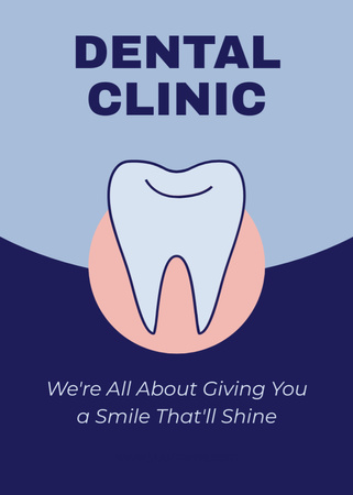 Illustration of Tooth for Dental Clinic Flayer Design Template