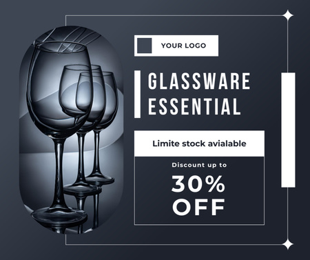 Platilla de diseño Limited Glassware Stock With Discounts Offer Facebook