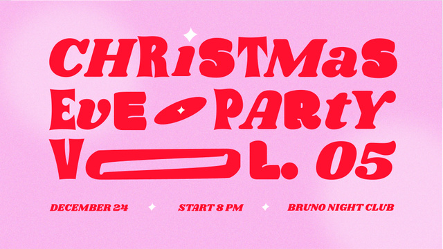 Christmas Eve Party Announcement FB event cover Πρότυπο σχεδίασης
