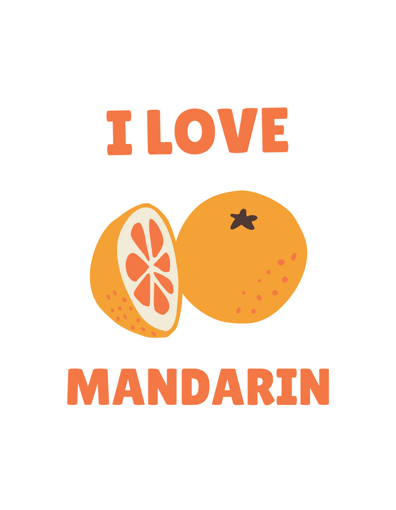 Ontwerpsjabloon van T-Shirt van Cute Illustration of Tangerine