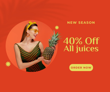 Offer Discount on All Juices in New Season Facebook Design Template