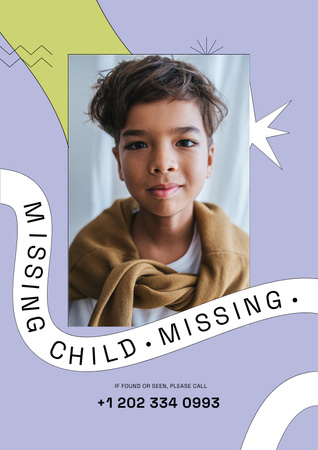 Designvorlage Announcement of Missing Child für Poster