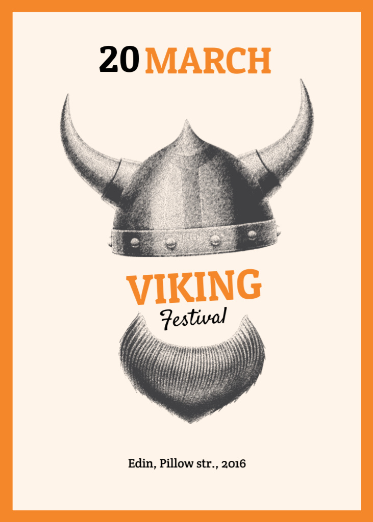Plantilla de diseño de Viking Festival Announcement Flayer 