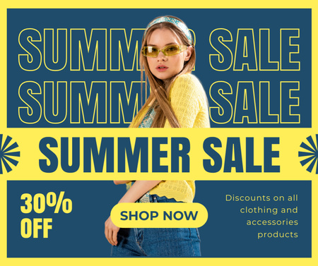 Platilla de diseño Summer Discounts for Clothes Facebook